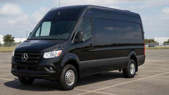 Exterior of Charter Bus Company Edison's 14 Passenger Sprinter Limousine in Edison