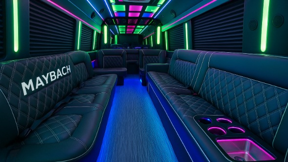 Interior of Charter Bus Company Edison's 25 Passenger Party Bus in Edison