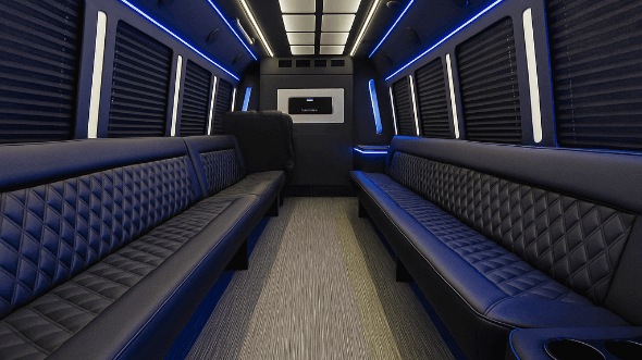 Interior of Charter Bus Company Philadelphia's 28 Passenger Party Bus in Philadelphia