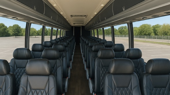 Interior of Charter Bus Company Allentown's 45 Passenger Charter Bus in Allentown