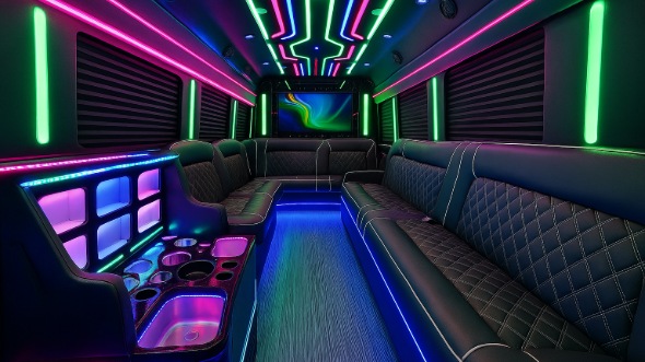 Allentown 28 passenger party bus interior